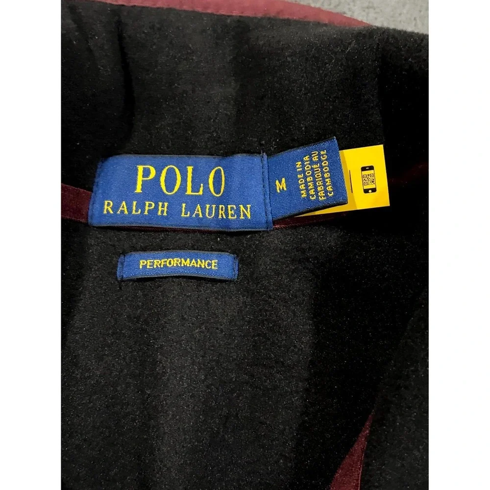 Polo Ralph Lauren Fleece Sweatshirt Mens M Black Performance 1/4 Snap Pullover